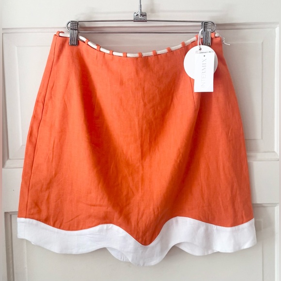 STAUD Orange and White Skirt - Picture 2 of 3